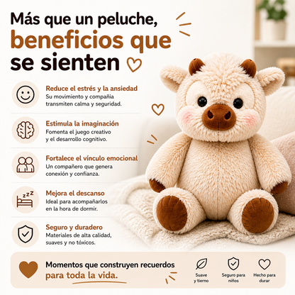 Vaquita Calm™ de SoftBuddy – Peluche Interactivo para Niños
