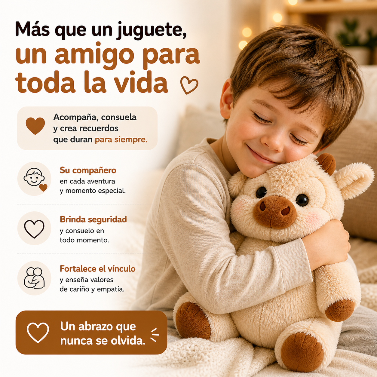 Vaquita Calm™ de SoftBuddy – Peluche Interactivo para Niños